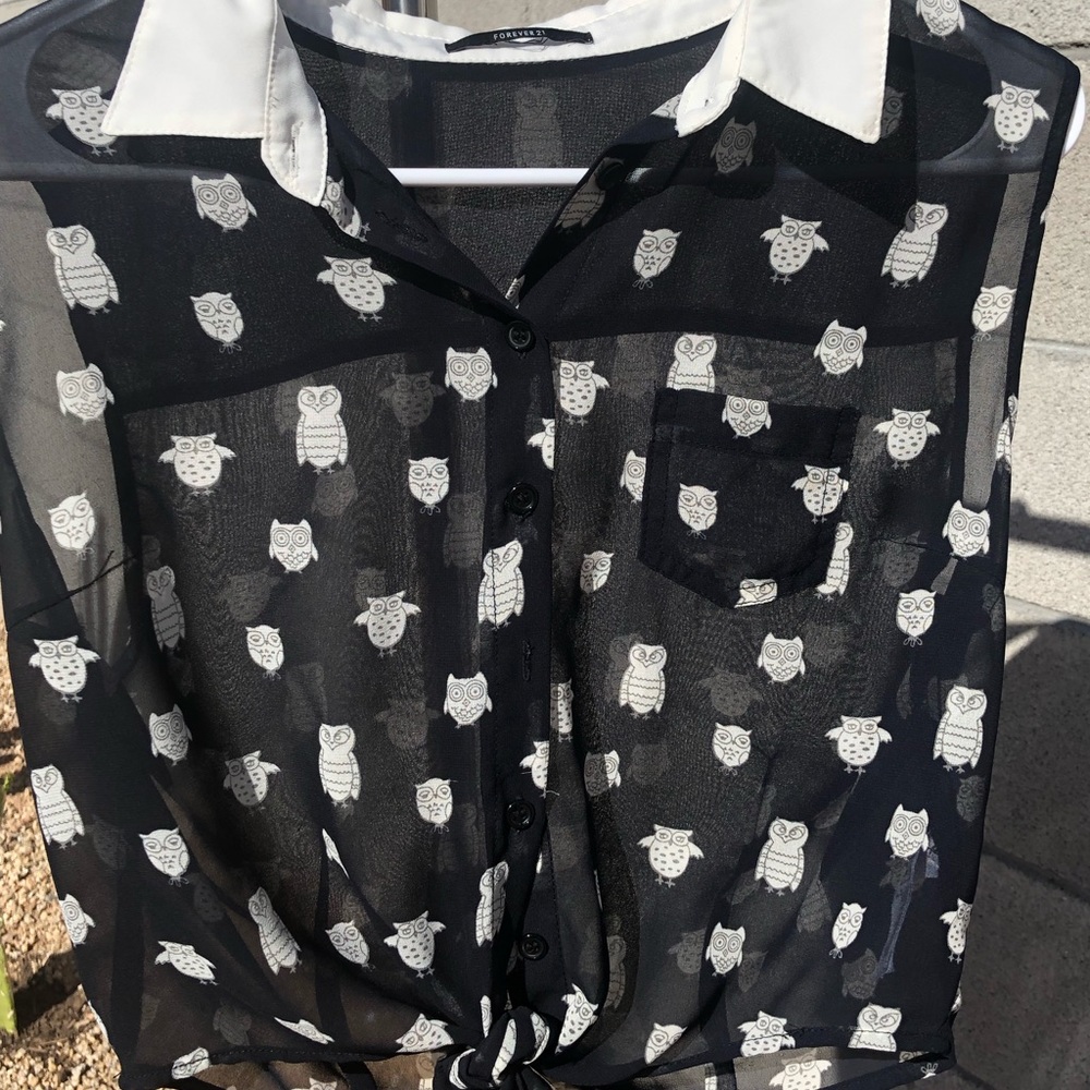 Forever 21- Owls Crop Top